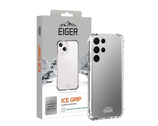 Husa Eiger Ice Grip pentru Samsung Galaxy S22 Ultra (Transparent)