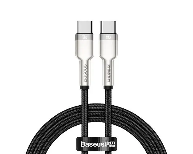 Cablu de date Baseus, USB-C - USB-C, 1m, Negru