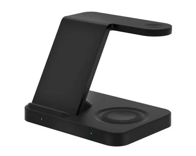 Incarcator Wireless 3 in 1 TECH-PROTECT A11, 15W, Iluminare LED, Cablu USB-C 1m inclus, Negru