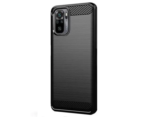 Husa Flexibila Antisoc Carbon pentru Xiaomi Redmi Note 10 / Redmi Note 10S (Negru)
