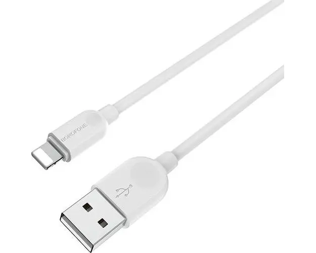 Cablu de date Borofone BX14 LinkJet, USB - Lightning, 1 m, Alb