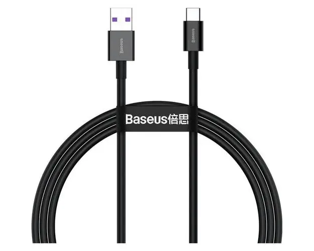 Cablu de date Baseus CATYS-01, USB - USB Type-C, 1 m, Fast Charge, 66W, Negru