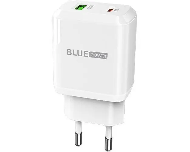 Incarcator Retea BLUE Power BLN5, 1 x USB, 1 x USB-C, PD 20W+QC3.0, Alb
