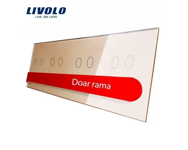 Panou intrerupator dublu+dublu+dublu+dublu cu touch Livolo din sticla