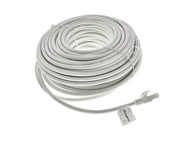 Cablu ecranat FTP Lanberg 42803, cat.6, mufat 2xRJ45, lungime 30m, AWG 26, 250 MHz, de legatura retea, ethernet, alb