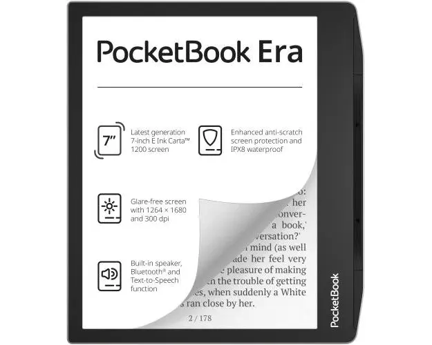 eBook Reader PocketBook Era, ecran tactil 7inch, E Ink Carta, 300dpi, Bluetooth, SMARTlight, IPX8, 16 GB