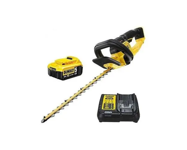 Foarfeca pentru gard viu, Dewalt, acumulator 18 V, 5.0 Ah, lama din otel ,55 cm