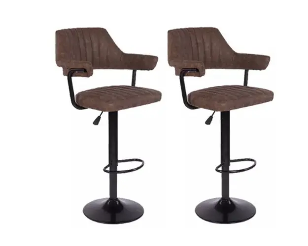Set 2 scaune bar rotative Vintage, Maro