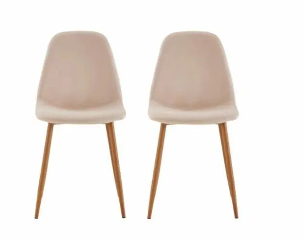 Set 2 scaune dining cu model, Bej