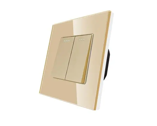 Intrerupator Dublu Mecanic LUXION cu Rama din Sticla