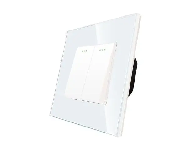 Intrerupator Dublu Mecanic LUXION cu Rama din Sticla