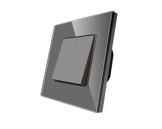 Intrerupator Dublu Mecanic LUXION cu Rama din Sticla