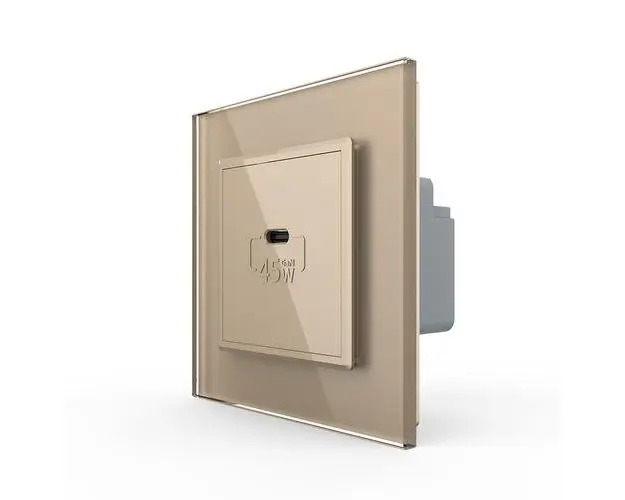 Priza USB Tip C Livolo cu Rama din Sticla