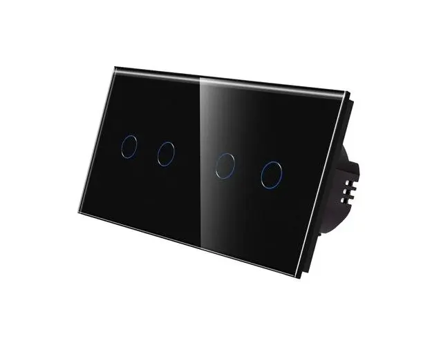 Intrerupator Dublu + Dublu cu Touch din Sticla LUXION