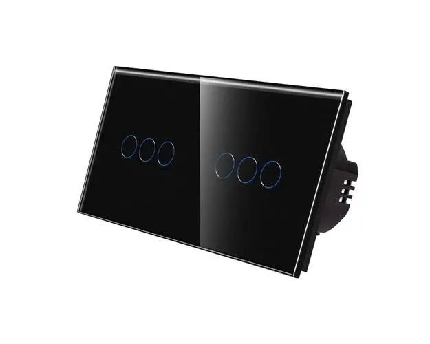Intrerupator Triplu + Triplu cu Touch din Sticla LUXION