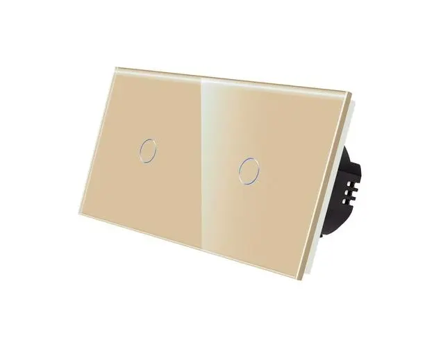 Intrerupator Simplu + Simplu cu Touch din Sticla LUXION