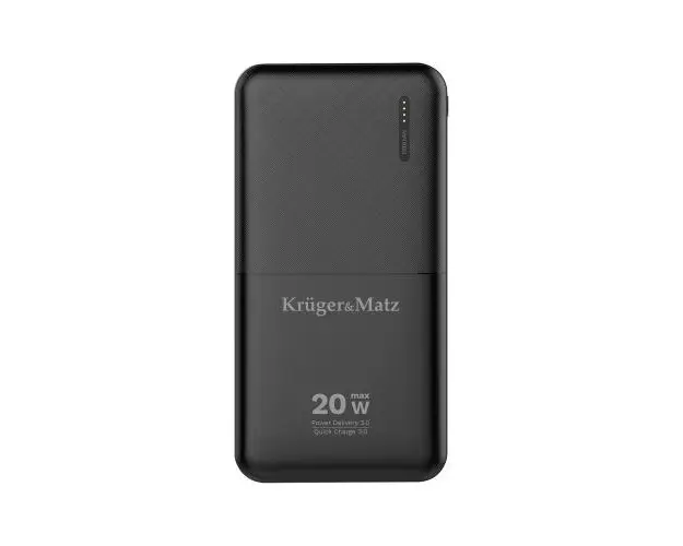 Acumulator extern Kruger&Matz KM0904, 10000 mAh, functie QC si PD, 1 x USB-C, 1 x USB-A 