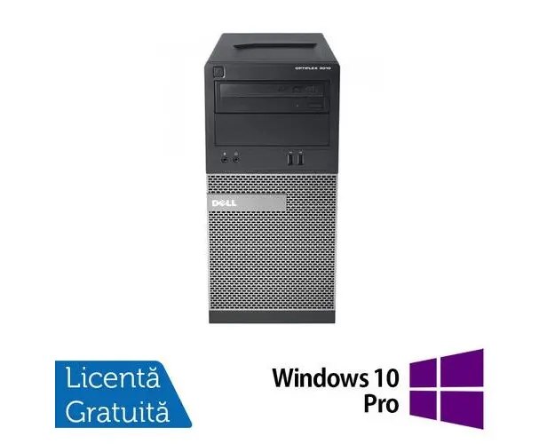 Calculator Sistem PC Refurbished DELL OptiPlex 3020 Tower, Intel Core i7-4765T 2.00GHz, 8GB DDR3, 240GB SSD, DVD-ROM + Windows 10 Pro