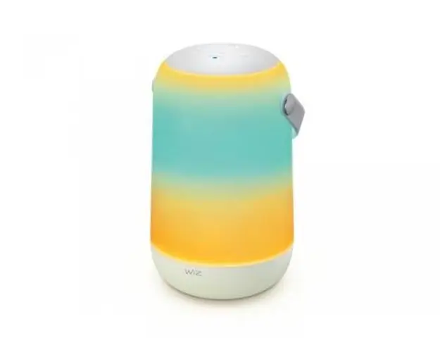 Portable intelligent RGB LED lamp WiZ Mobile Portable, Wi-Fi + Bluetooth, voice control, touch control, light effect two zones, 13.5W, 400 lm, white and colored light, IP20, 19.3x11.6cm, White