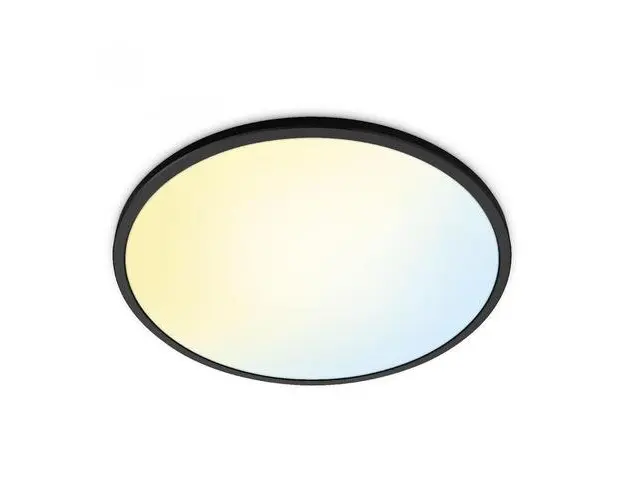 Smart LED ceiling light WiZ SuperSlim, Wi-Fi, voice control, 32W, 3800 lm, adjustable white light (2700-6500K), IP20, 55cm, Black