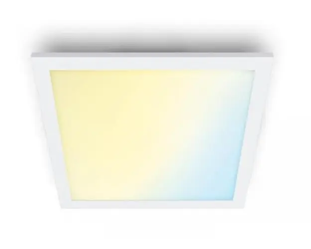Smart LED panel WiZ Panel SQ, Wi-Fi, voice control, 12W, 1000 lm, adjustable white light (2700-6500K), IP20, 30cm, White