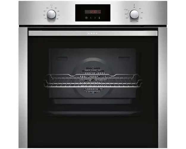 Cuptor incorporabil Neff B2CCG6AN0, Multifunctional, 7 functii, CircoTherm, Sistem de autocuratare cu piroliza, Afisaj LED si butoane retractabile, 71 l, Inox