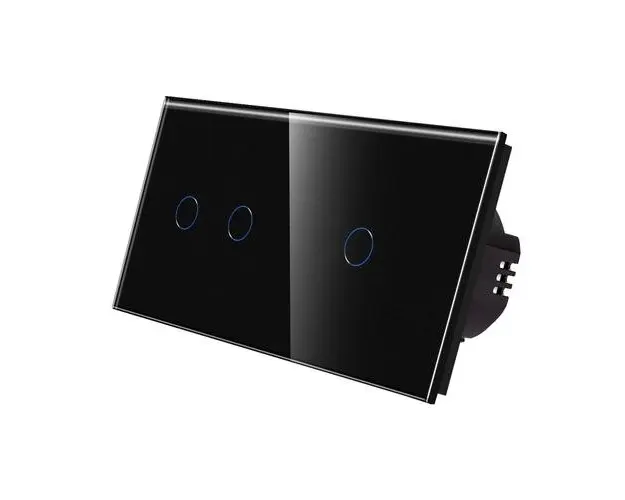 Intrerupator Dublu + Simplu cu Touch din Sticla LUXION
