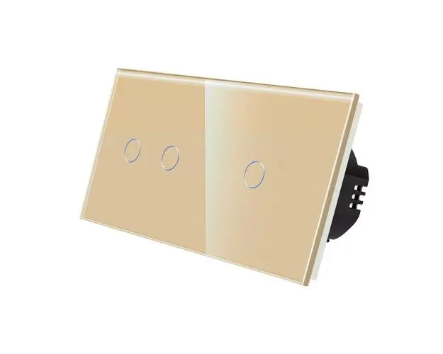 Intrerupator Dublu + Simplu cu Touch din Sticla LUXION