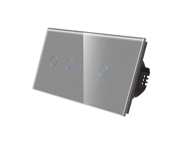 Intrerupator Dublu + Simplu cu Touch din Sticla LUXION