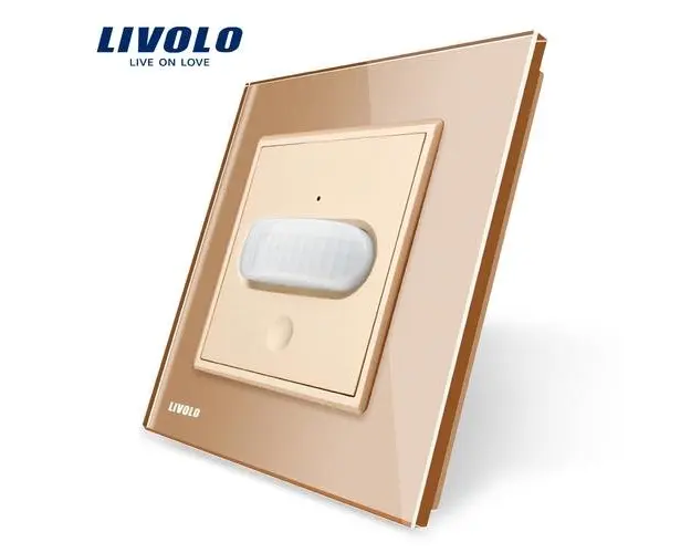 Intrerupator senzor de miscare PIR Livolo cu rama din sticla