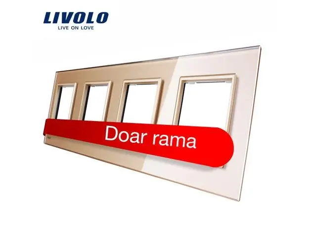 Rama priza cvadrupla Livolo din sticla