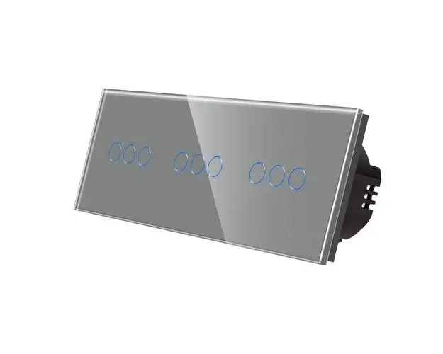Intrerupator Triplu + Triplu + Triplu cu Touch din Sticla LUXION