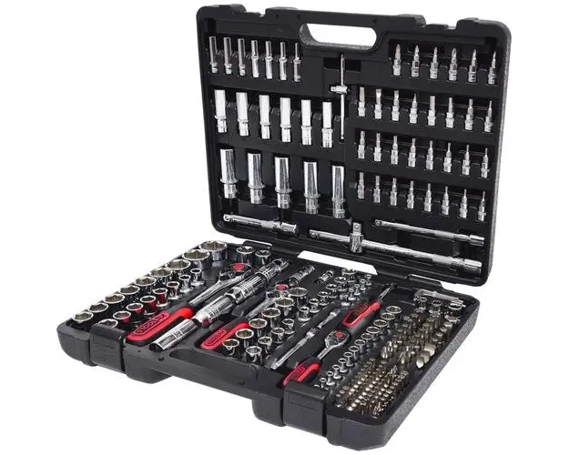 Set premium chei tubulare si biti, KS TOOLS CHROMEplus, 1/4inch, 3/8inch, 1/2inch, 195 piese