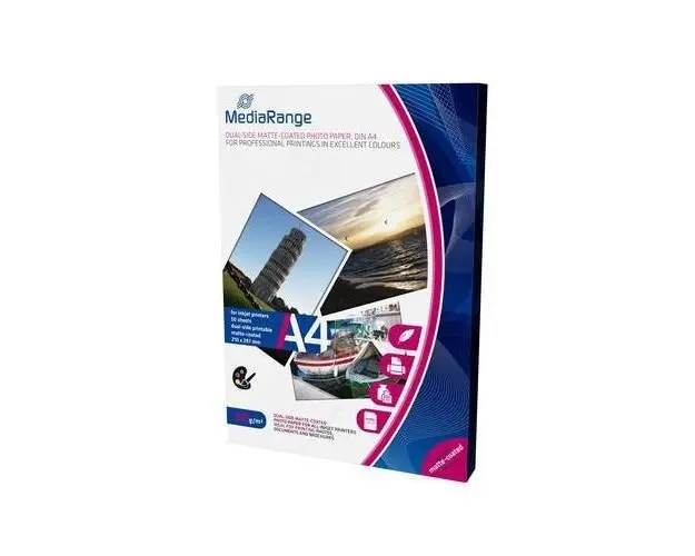 Hartie Foto MediaRange InkJet, mata dual-side, A4, 50 coli, 250g