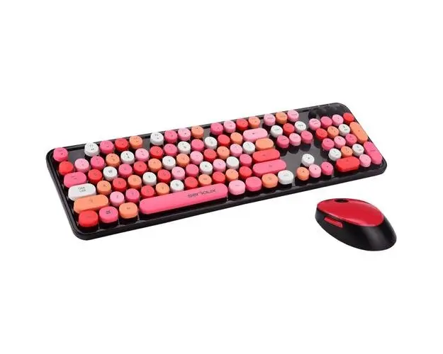 Kit wireless tastatura + mouse Serioux Retro, Rosu