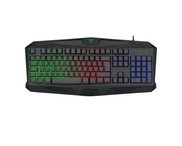 Tastatura Gaming T-DAGGER Tanker Rainbow, Iluminare RGB, USB (Negru)