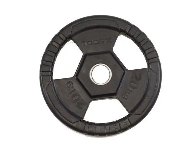 Disc olimpic TOORX 20 Kg, Diametru 50 mm, Fonta cauciucata, Negru