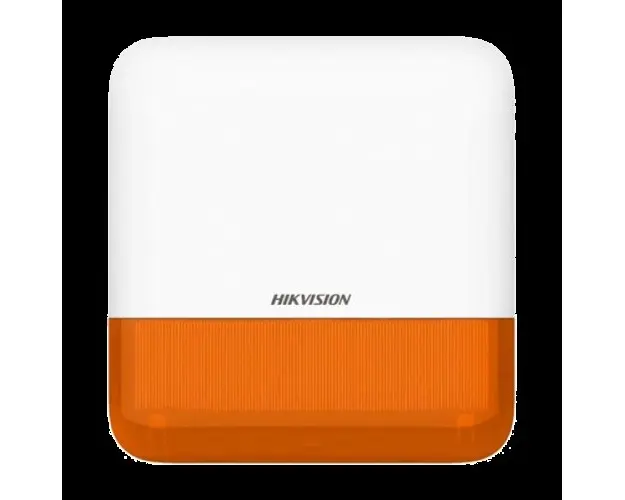 Sirene de exterior wireless AXPRO Hikvision DS-PS1-E-WE(Orange Indicator), frecventa de operare: 868 MHz, comunicare bidirectionala Tri-X wireless protocol, distanta de comunica RF: 1600metri, criptare: AES-128