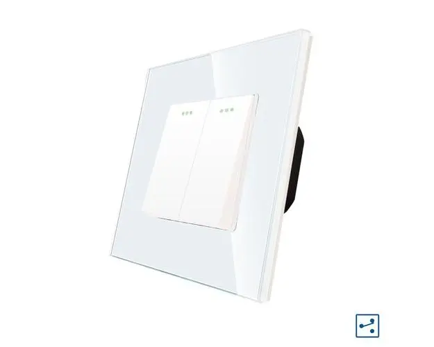 Intrerupator Dublu Cap Scara Mecanic LUXION cu Rama din Sticla