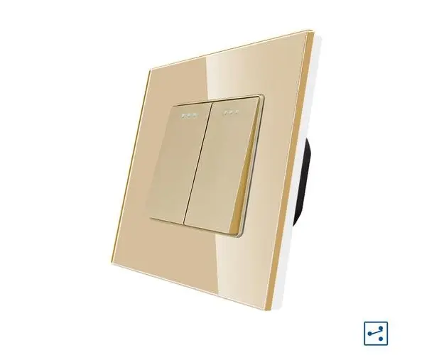 Intrerupator Dublu Cap Scara Mecanic LUXION cu Rama din Sticla