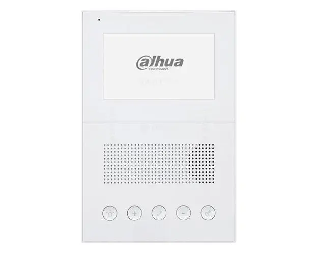 Post videointerfon IP de interior Dahua VTH2201DW; Posibilitate apelare grup si deblocare de la distanta; Integrare alarma; Posibilitate alimentare direct prin cablu UTP, folosind switch-ul VTNS1060A (nu este inclus)