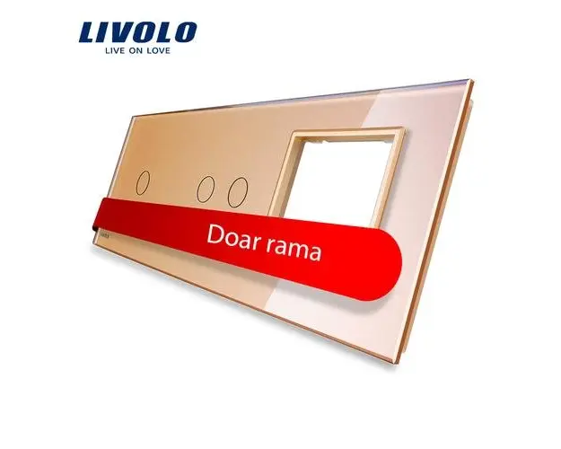Panou intrerupator simplu+dublu+ priza Livolo din sticla