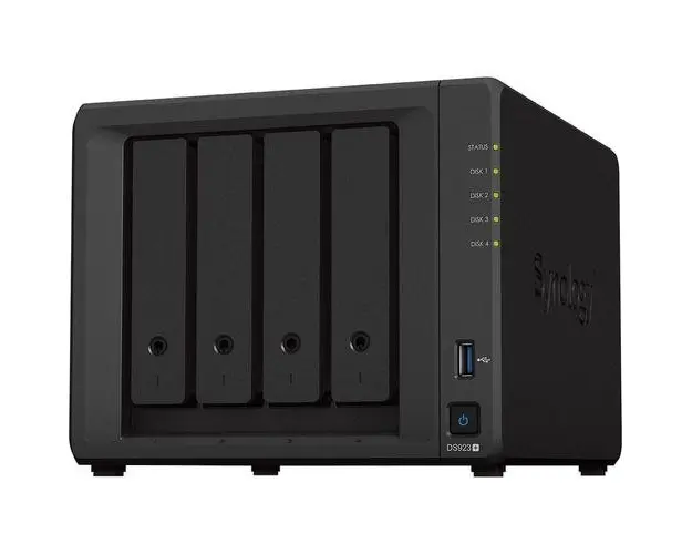 Network Attached Storage Synology DS923+, 4-bay, 2 x Gigabit LAN, 2 x USB 3.2, 1 x eSATA, CPU AMD RyzenTM R1600, 4 GB DDR4