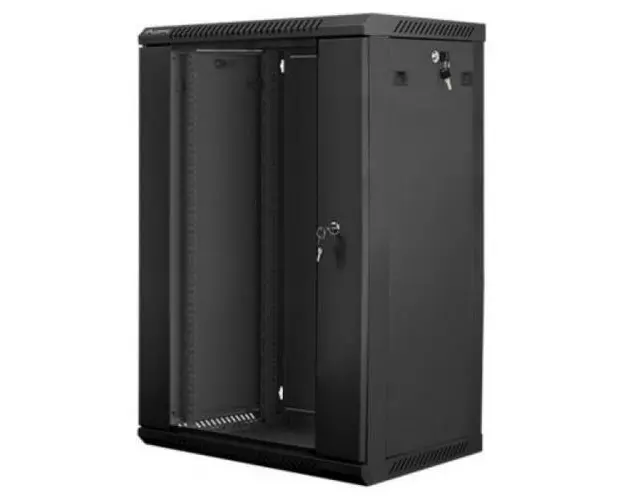 Dulap metalic montat pe perete din pachet demontabil , Lanberg , 27U , 600x600mm , 19 ” , negru