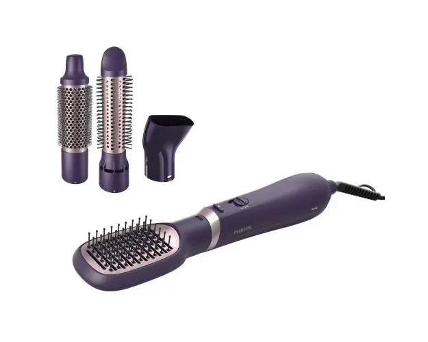 Perie cu aer cald Philips Seria 3000 BHA313/00, 800W, tehnologie cu ioni, 4 accesorii, diametru perie 38mm, setare temperatura de ingrijire si aer rece, infuzata cu ulei de argan