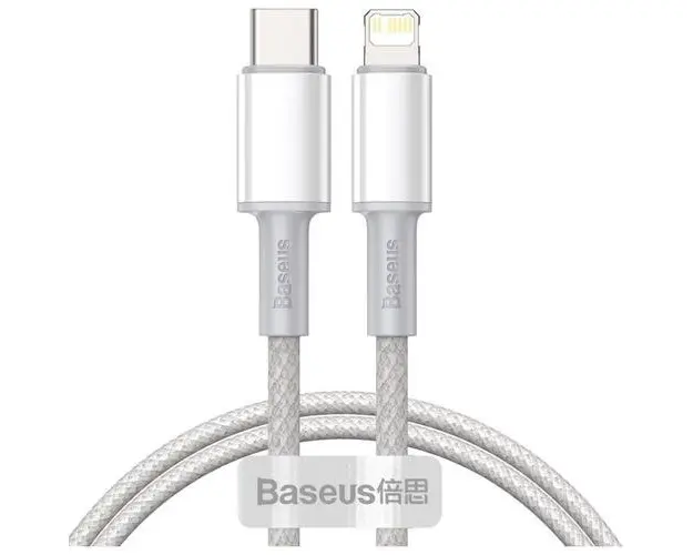 Cablu Date si Incarcare Baseus USB Type-C la Lightning, 2 m, 20W,CATLGD-A02, Alb