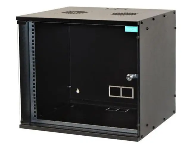 CABINET 19″ SPACER 7U, fixare pe perete, Flatpack (dezasamblat) 358 (h) x 515 (w) x 450 (d) mm, usa sticla cu blocare, otel 1.5mm, sarcina maxima 100Kg