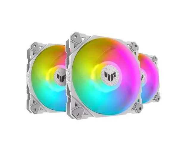 Set 3 ventilatoare ASUS TUF Gaming TF120, 120mm, iluminare ARGB (Alb)