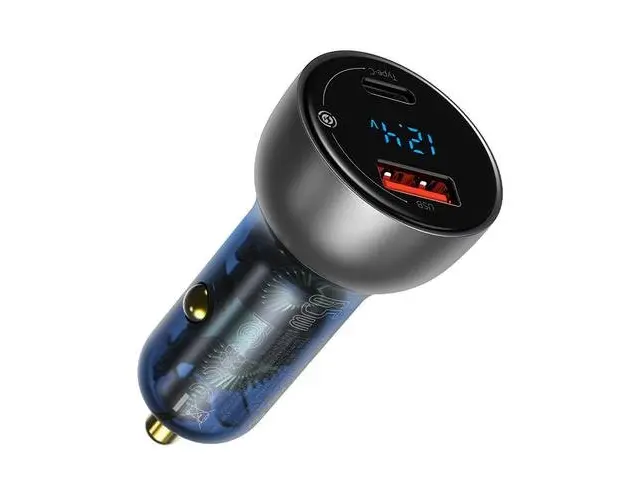 Incarcator auto Baseus, 1 x USB, 1 x USB-C, 65 W, Quick Charge, Negru
