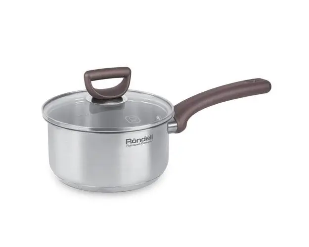 Cratita cu capac RONDELL Fest RDS-1319, 0,9L, 14cm, Otel inoxidabil, Gri